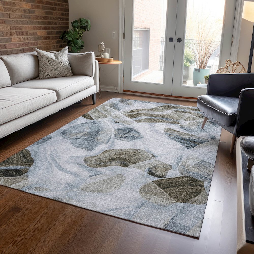 Machine Washable Indoor/Outdoor Chantille Sky 3' x 5' Rug