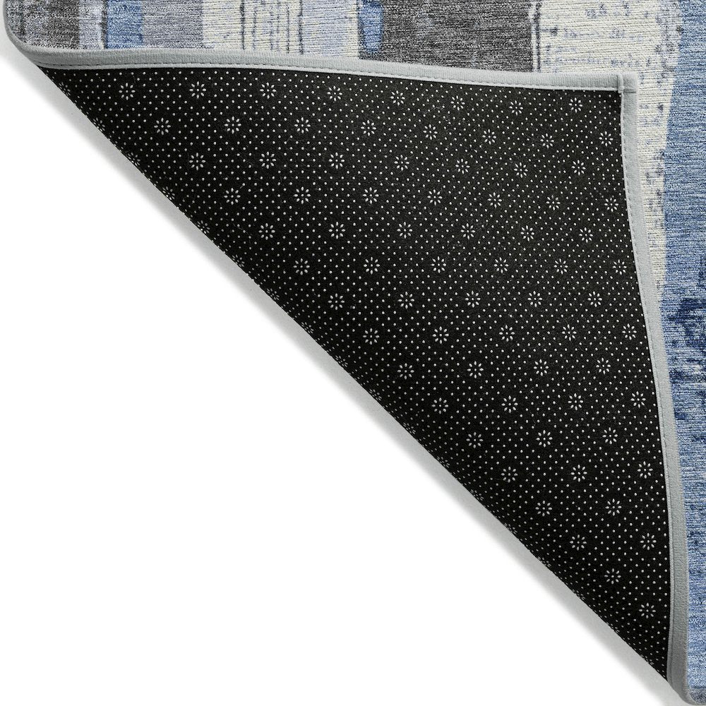 Machine Washable Indoor/Outdoor Chantille Denim 2'3" x 7'6" Runner Rug