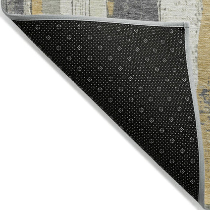 Machine Washable Indoor/Outdoor Chantille Gold 2'3" x 7'6" Runner Rug