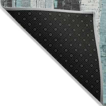 Machine Washable Indoor/Outdoor Chantille Teal 2'3" x 7'6" Runner Rug