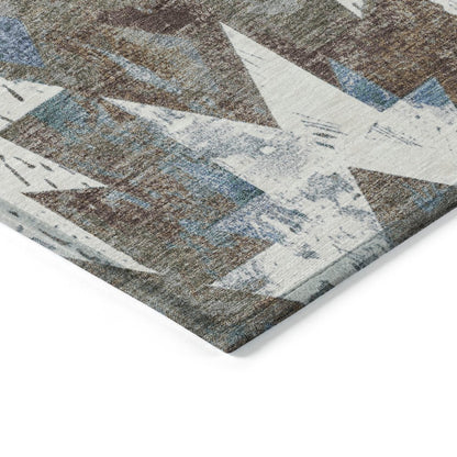 Machine Washable Indoor/Outdoor Chantille Brown 2'3" x 7'6" Runner Rug