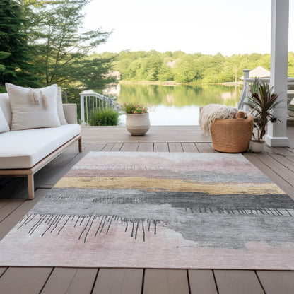 Machine Washable Indoor/Outdoor Chantille Blush 3' x 5' Rug