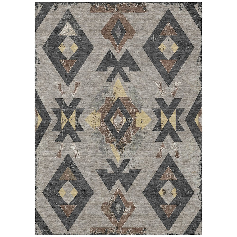 Machine Washable Indoor/Outdoor Chantille Taupe 3' x 5' Rug