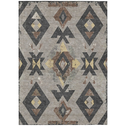 Machine Washable Indoor/Outdoor Chantille Taupe 3' x 5' Rug