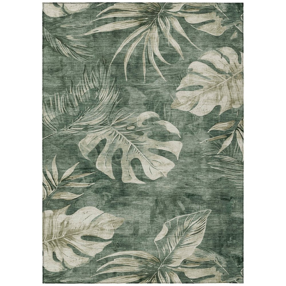 Machine Washable Indoor/Outdoor Chantille Fern 3' x 5' Rug