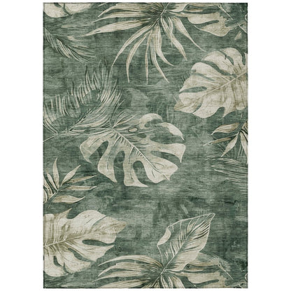 Machine Washable Indoor/Outdoor Chantille Fern 3' x 5' Rug