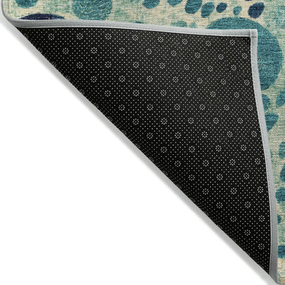 Machine Washable Indoor/Outdoor Chantille Teal 2'3" x 7'6" Runner Rug