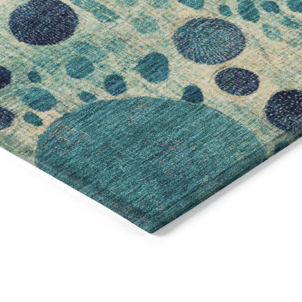 Machine Washable Indoor/Outdoor Chantille Teal 2'3" x 7'6" Runner Rug