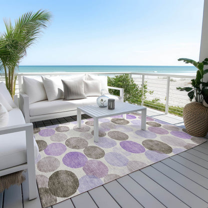 Machine Washable Indoor/Outdoor Chantille Purple 3' x 5' Rug