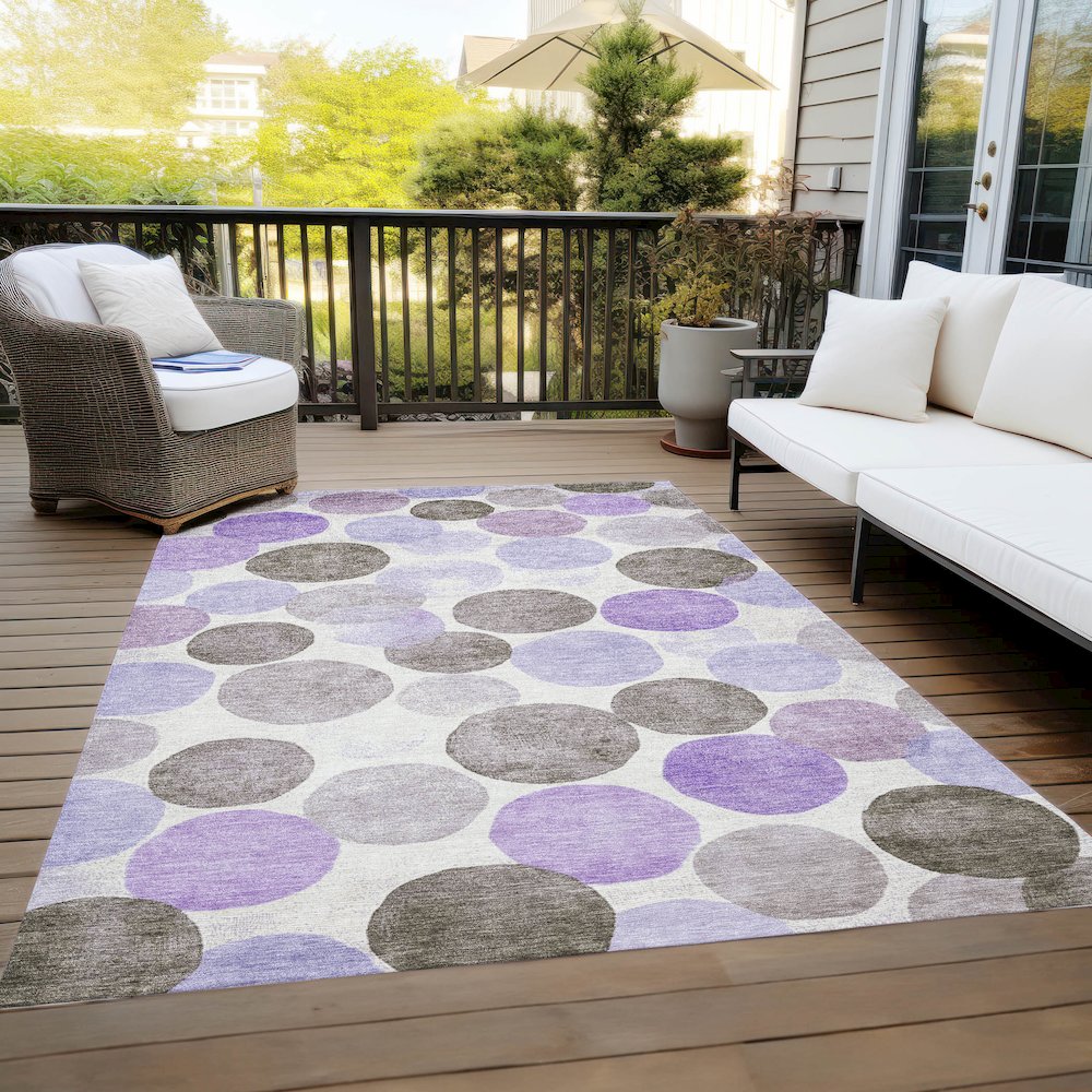Machine Washable Indoor/Outdoor Chantille Purple 3' x 5' Rug
