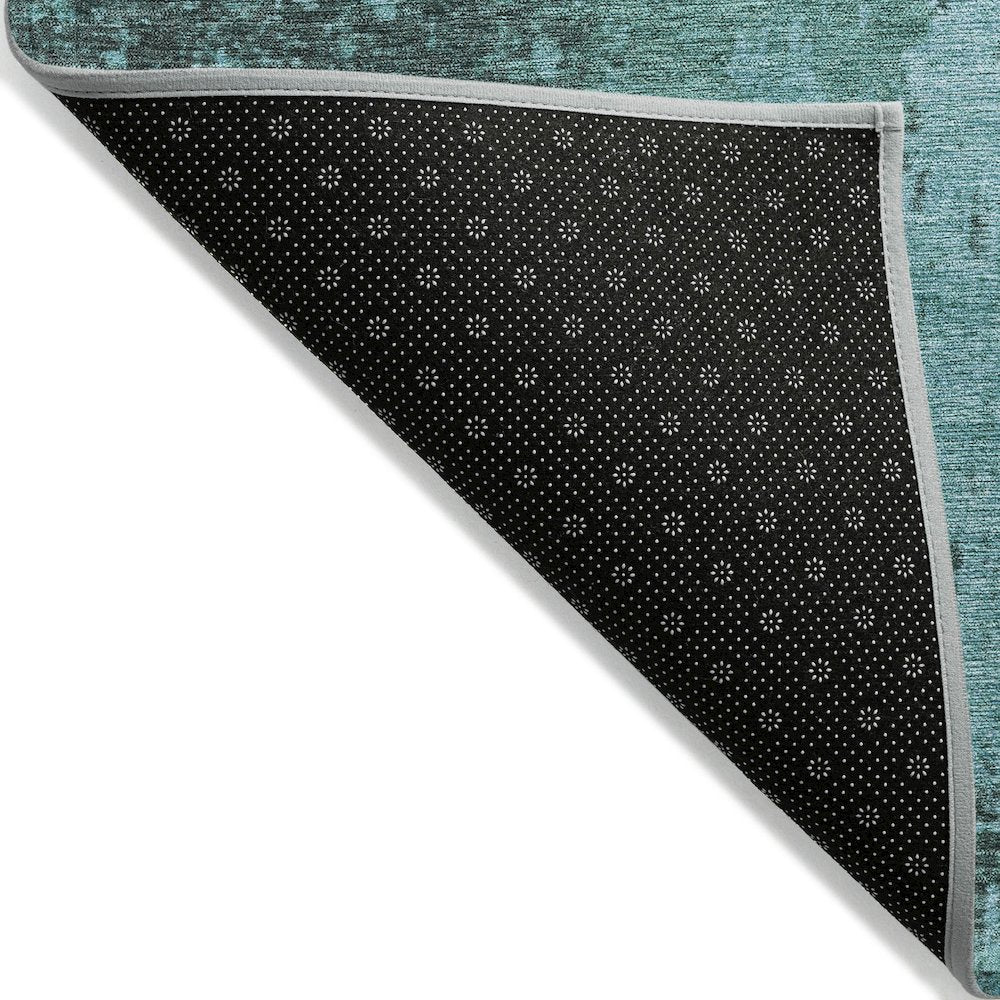 Machine Washable Indoor/Outdoor Chantille Teal 2'3" x 7'6" Runner Rug