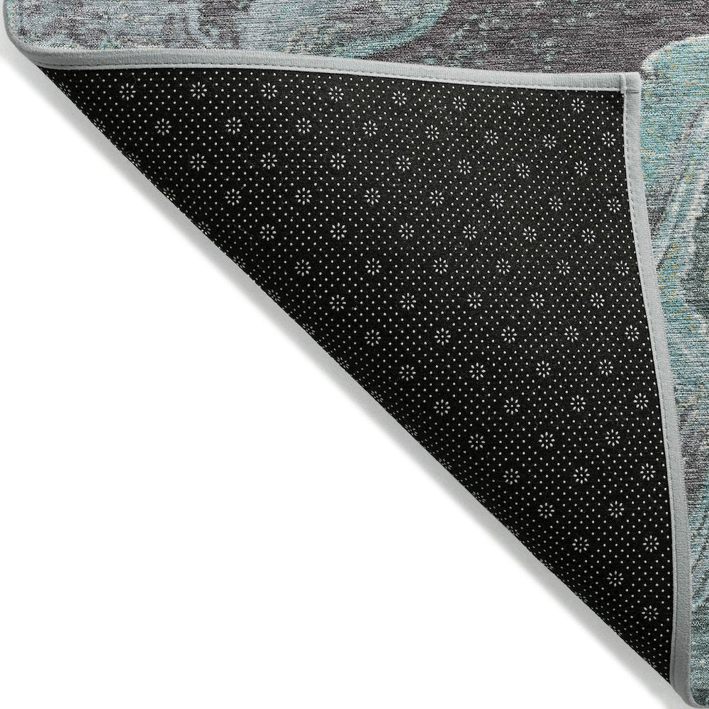 Machine Washable Indoor/Outdoor Chantille Teal 2'3" x 7'6" Runner Rug