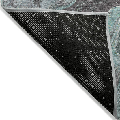 Machine Washable Indoor/Outdoor Chantille Teal 2'3" x 7'6" Runner Rug