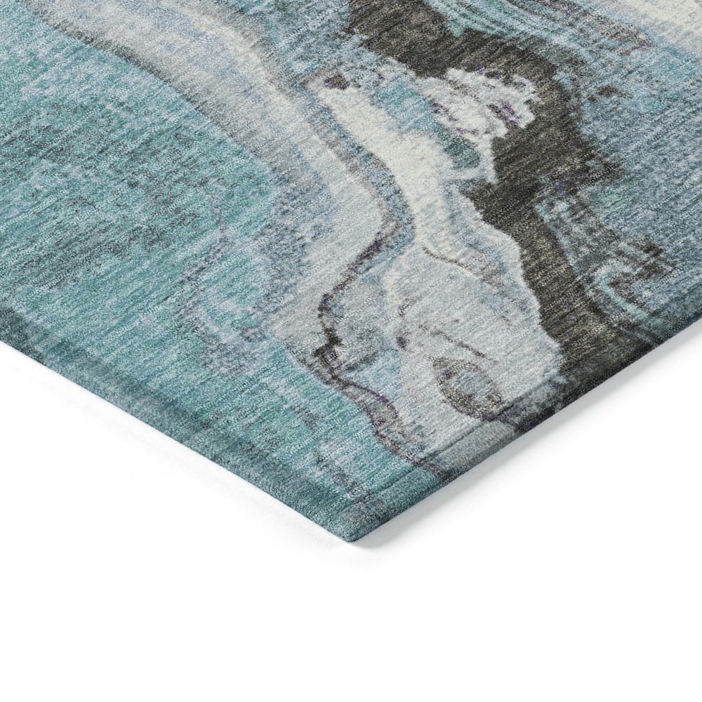 Machine Washable Indoor/Outdoor Chantille Teal 2'3" x 7'6" Runner Rug