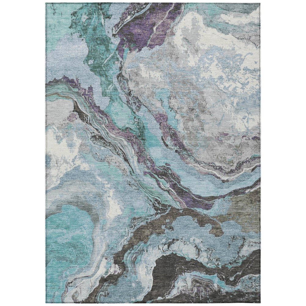Machine Washable Indoor/Outdoor Chantille Teal 3' x 5' Rug