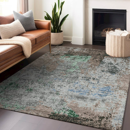 Machine Washable Indoor/Outdoor Chantille Taupe 3' x 5' Rug