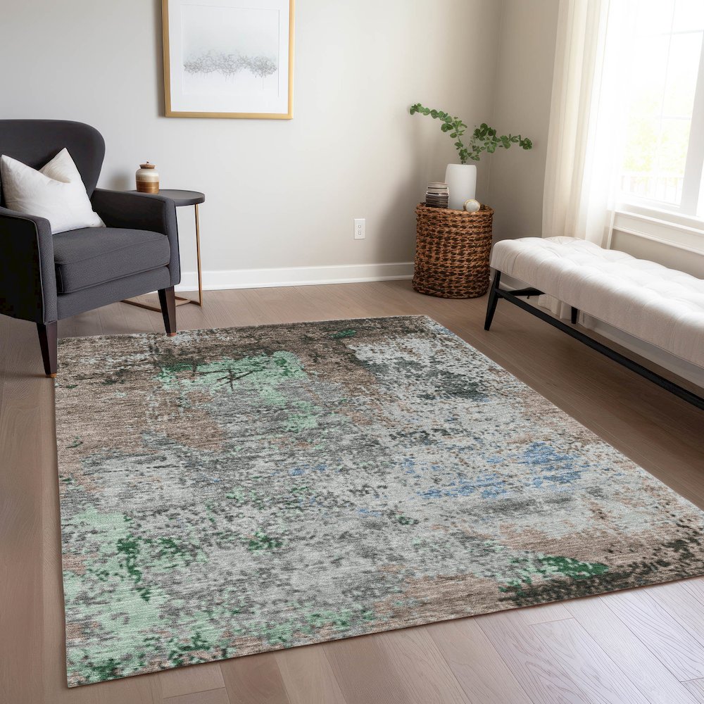 Machine Washable Indoor/Outdoor Chantille Taupe 3' x 5' Rug