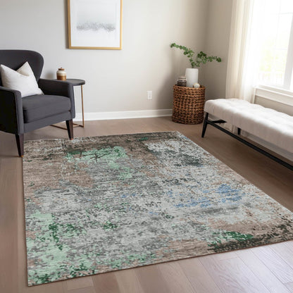 Machine Washable Indoor/Outdoor Chantille Taupe 3' x 5' Rug