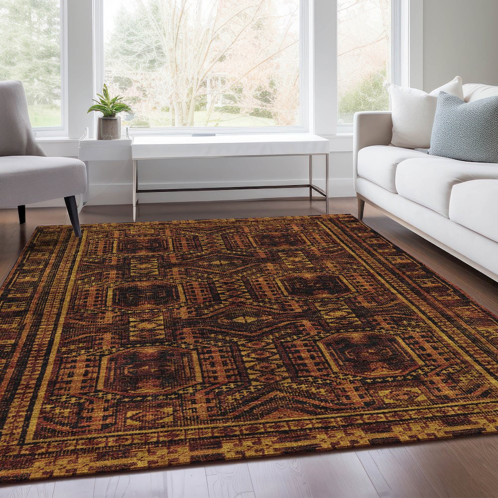 Machine Washable Indoor/Outdoor Chantille Paprika 3' x 5' Rug