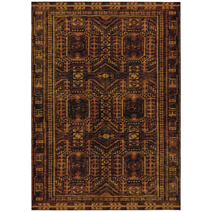 Machine Washable Indoor/Outdoor Chantille Paprika 3' x 5' Rug