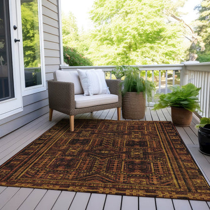 Machine Washable Indoor/Outdoor Chantille Paprika 3' x 5' Rug