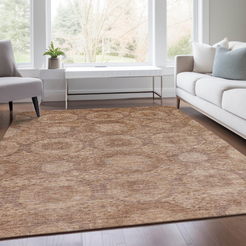 Machine Washable Indoor/Outdoor Chantille Copper 3' x 5' Rug