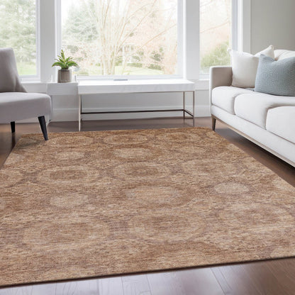 Machine Washable Indoor/Outdoor Chantille Copper 3' x 5' Rug