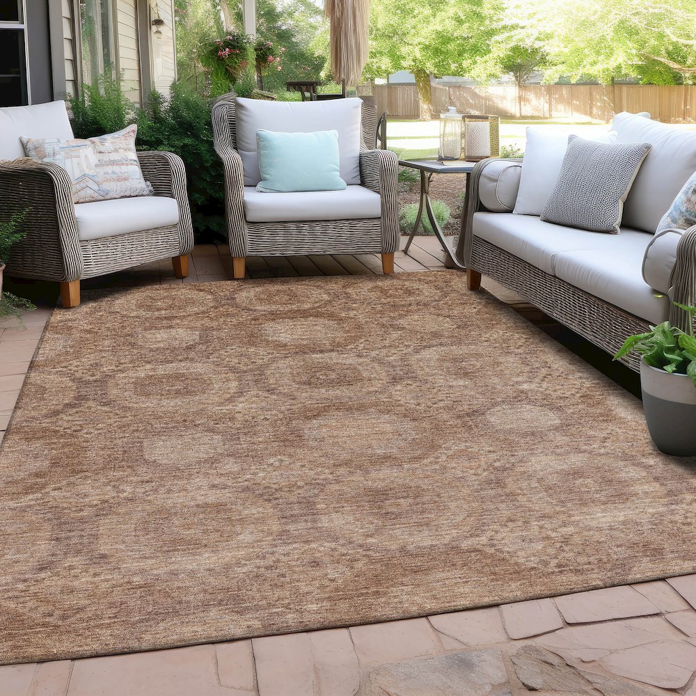 Machine Washable Indoor/Outdoor Chantille Copper 3' x 5' Rug