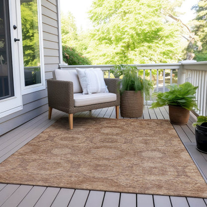 Machine Washable Indoor/Outdoor Chantille Copper 3' x 5' Rug