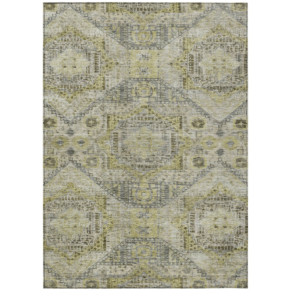 Machine Washable Indoor/Outdoor Chantille Khaki 3' x 5' Rug