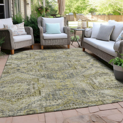 Machine Washable Indoor/Outdoor Chantille Khaki 3' x 5' Rug