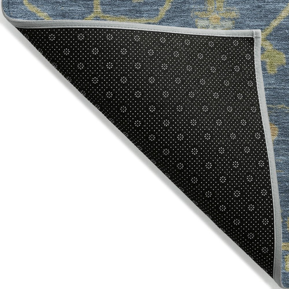 Machine Washable Indoor/Outdoor Chantille Navy 2'3" x 7'6" Runner Rug