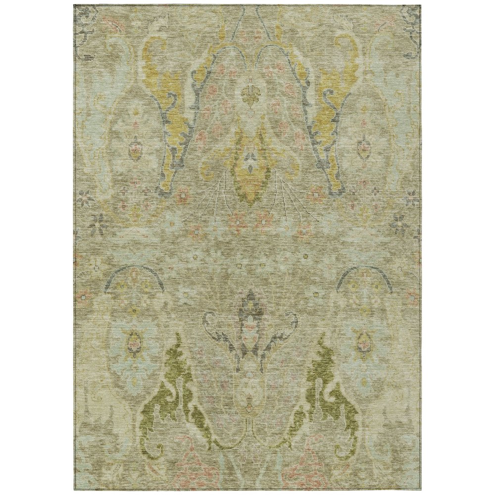 Machine Washable Indoor/Outdoor Chantille Khaki 3' x 5' Rug