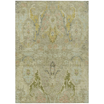 Machine Washable Indoor/Outdoor Chantille Khaki 3' x 5' Rug