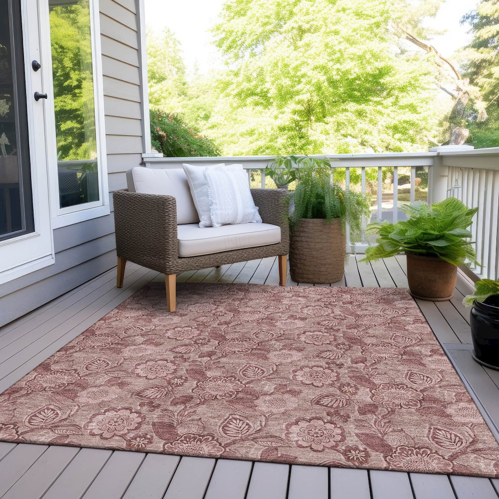 Machine Washable Indoor/Outdoor Chantille Blush 3' x 5' Rug