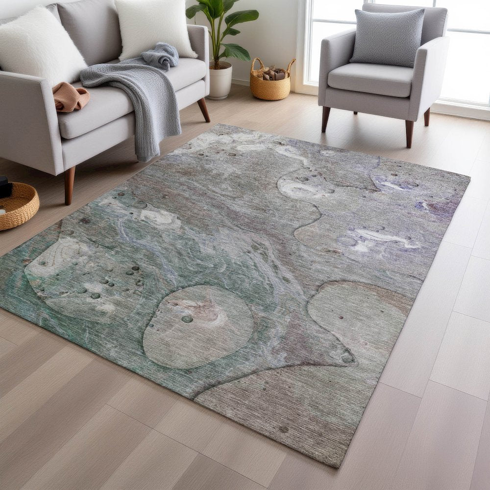 Machine Washable Indoor/Outdoor Chantille Khaki 3' x 5' Rug