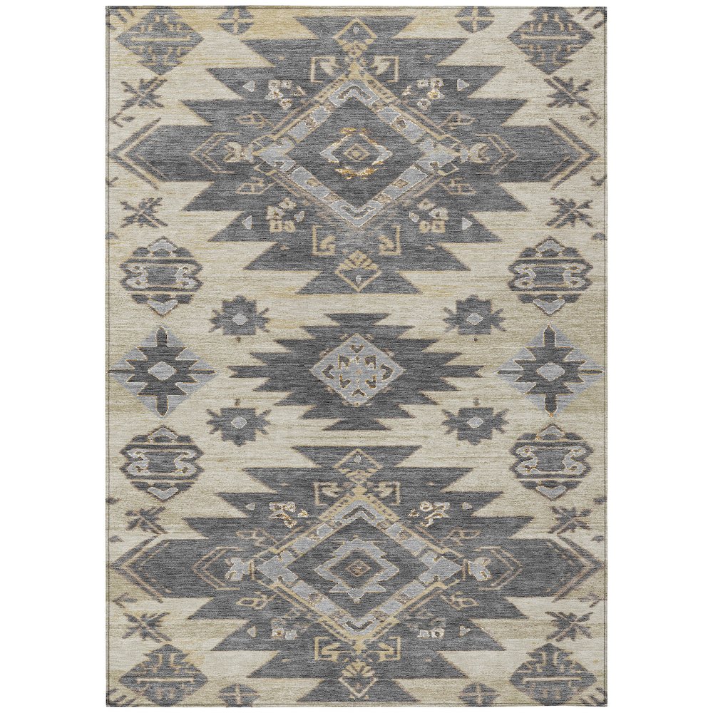 Machine Washable Indoor/Outdoor Chantille Beige 3' x 5' Rug
