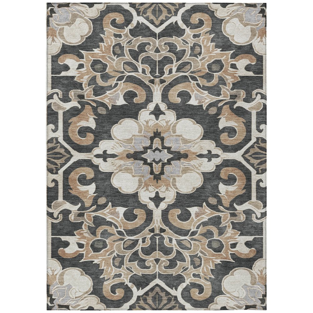 Machine Washable Indoor/Outdoor Chantille Charcoal 3' x 5' Rug