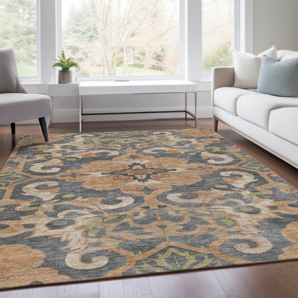 Machine Washable Indoor/Outdoor Chantille Terracotta 3' x 5' Rug