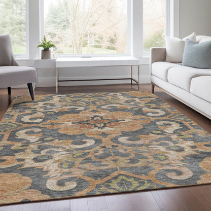 Machine Washable Indoor/Outdoor Chantille Terracotta 3' x 5' Rug