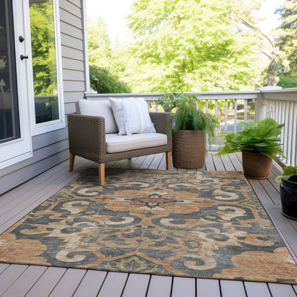 Machine Washable Indoor/Outdoor Chantille Terracotta 3' x 5' Rug