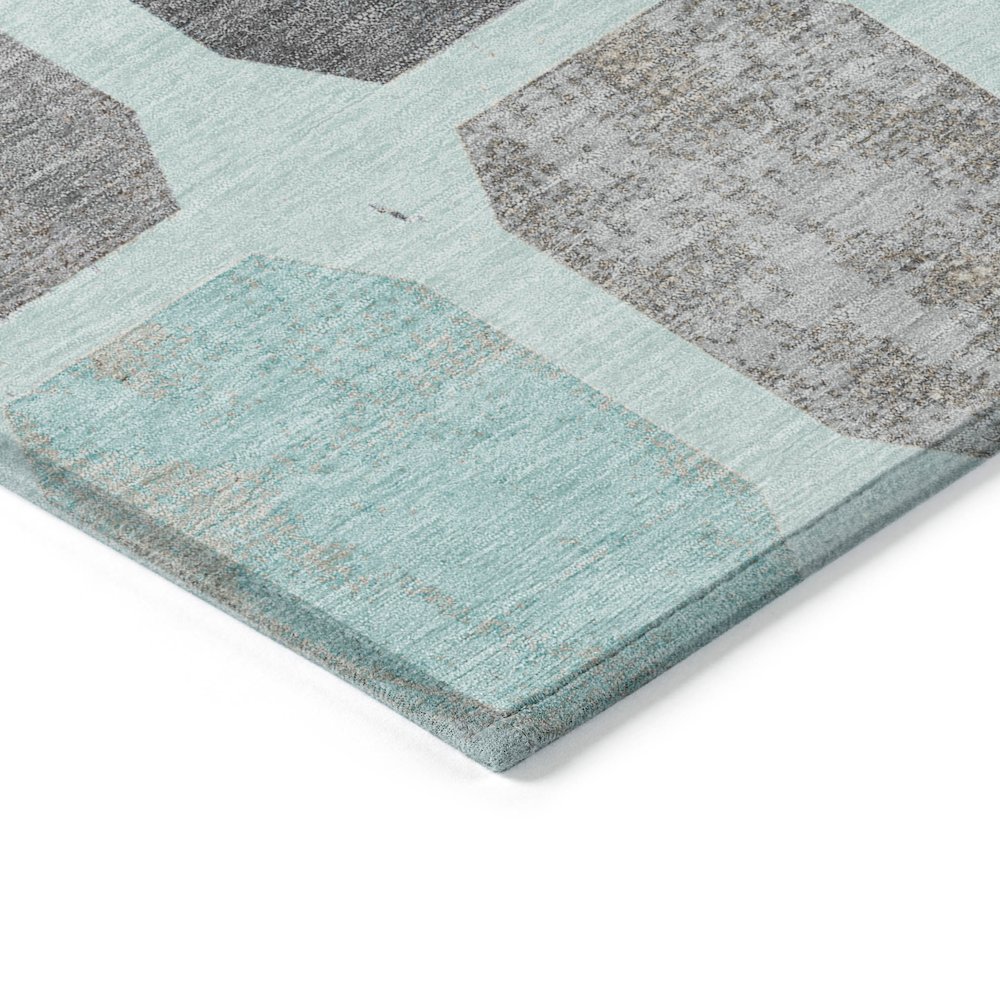 Machine Washable Indoor/Outdoor Chantille Teal 2'3" x 7'6" Runner Rug