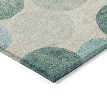 Machine Washable Indoor/Outdoor Chantille Teal 2'3" x 7'6" Runner Rug