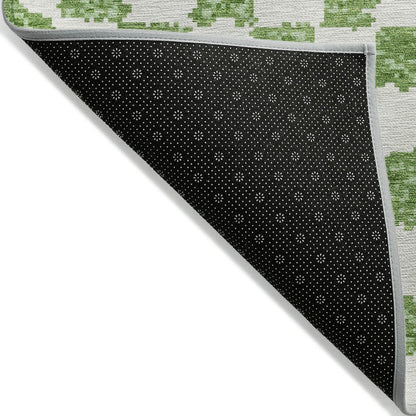 Machine Washable Indoor/Outdoor Chantille Green 2'3" x 7'6" Runner Rug