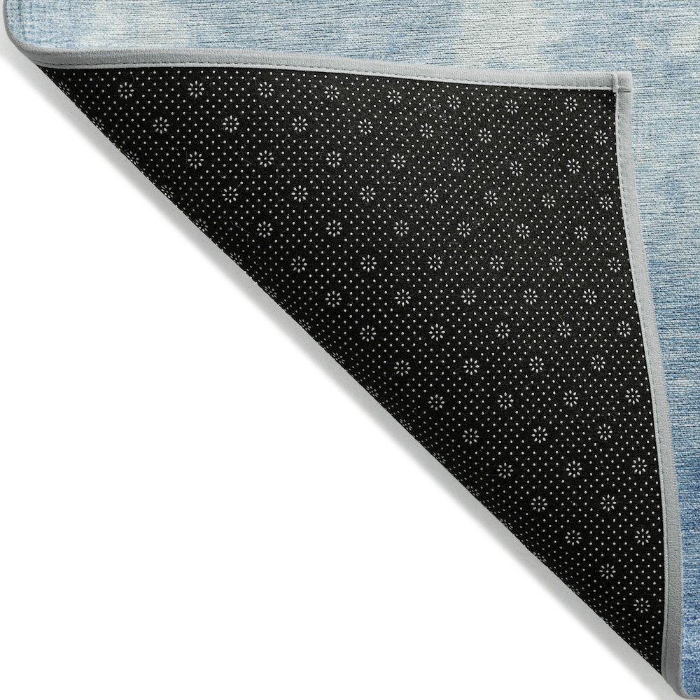 Machine Washable Indoor/Outdoor Chantille Denim 2'3" x 7'6" Runner Rug