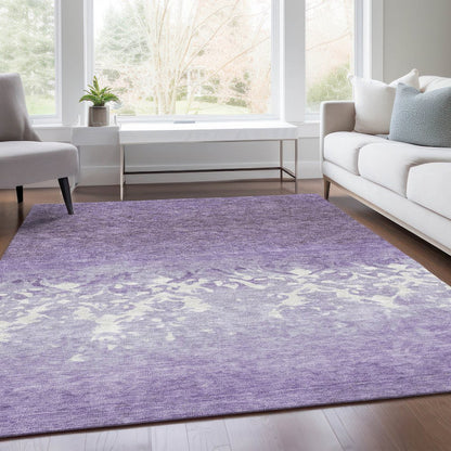 Machine Washable Indoor/Outdoor Chantille Purple 3' x 5' Rug