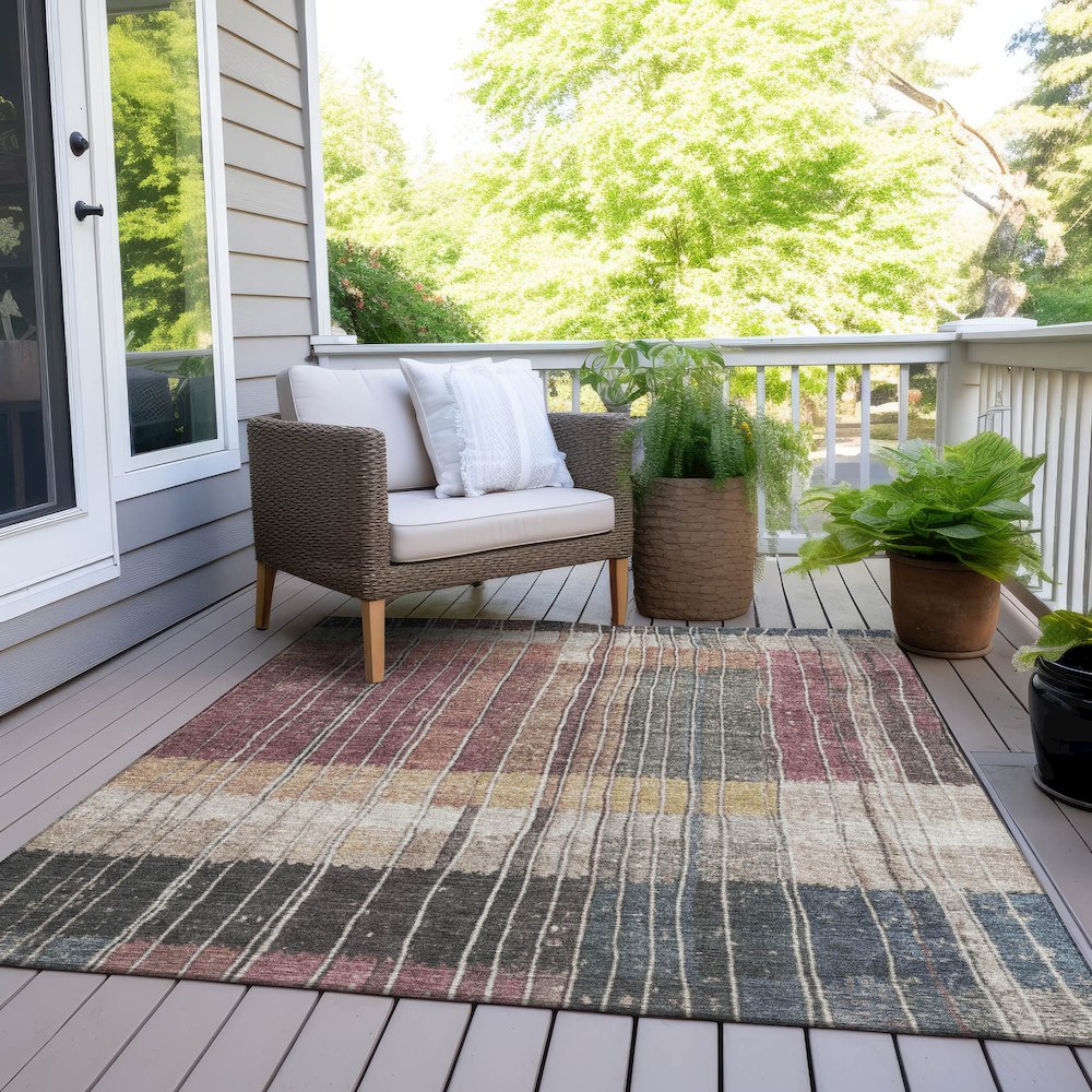 Machine Washable Indoor/Outdoor Chantille Mauve 3' x 5' Rug