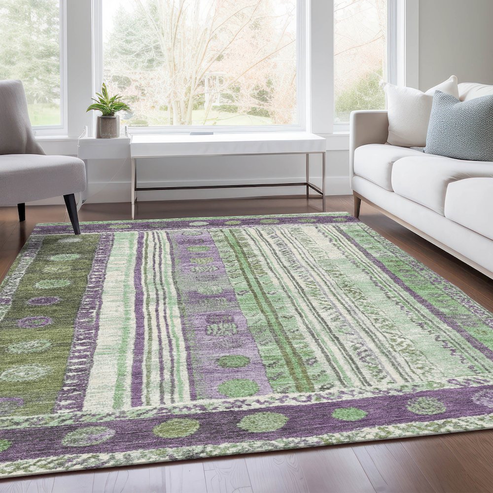 Machine Washable Indoor/Outdoor Chantille Purple 3' x 5' Rug