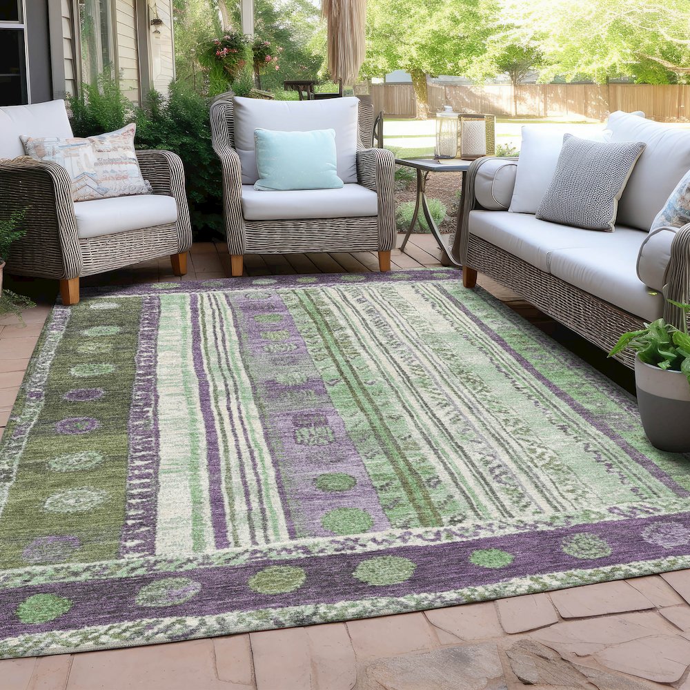 Machine Washable Indoor/Outdoor Chantille Purple 3' x 5' Rug