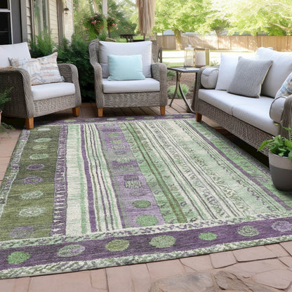 Machine Washable Indoor/Outdoor Chantille Purple 3' x 5' Rug